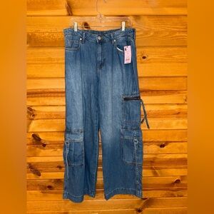 🦋Wild Fable Blue Cargo Jeans Relaxed Fit | Size 10 🦋